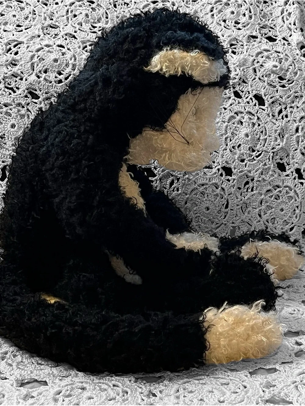 Folkmanis Cartoon Kitty Cat Full Body Hand Puppet Stuffed Plush Black White 19”